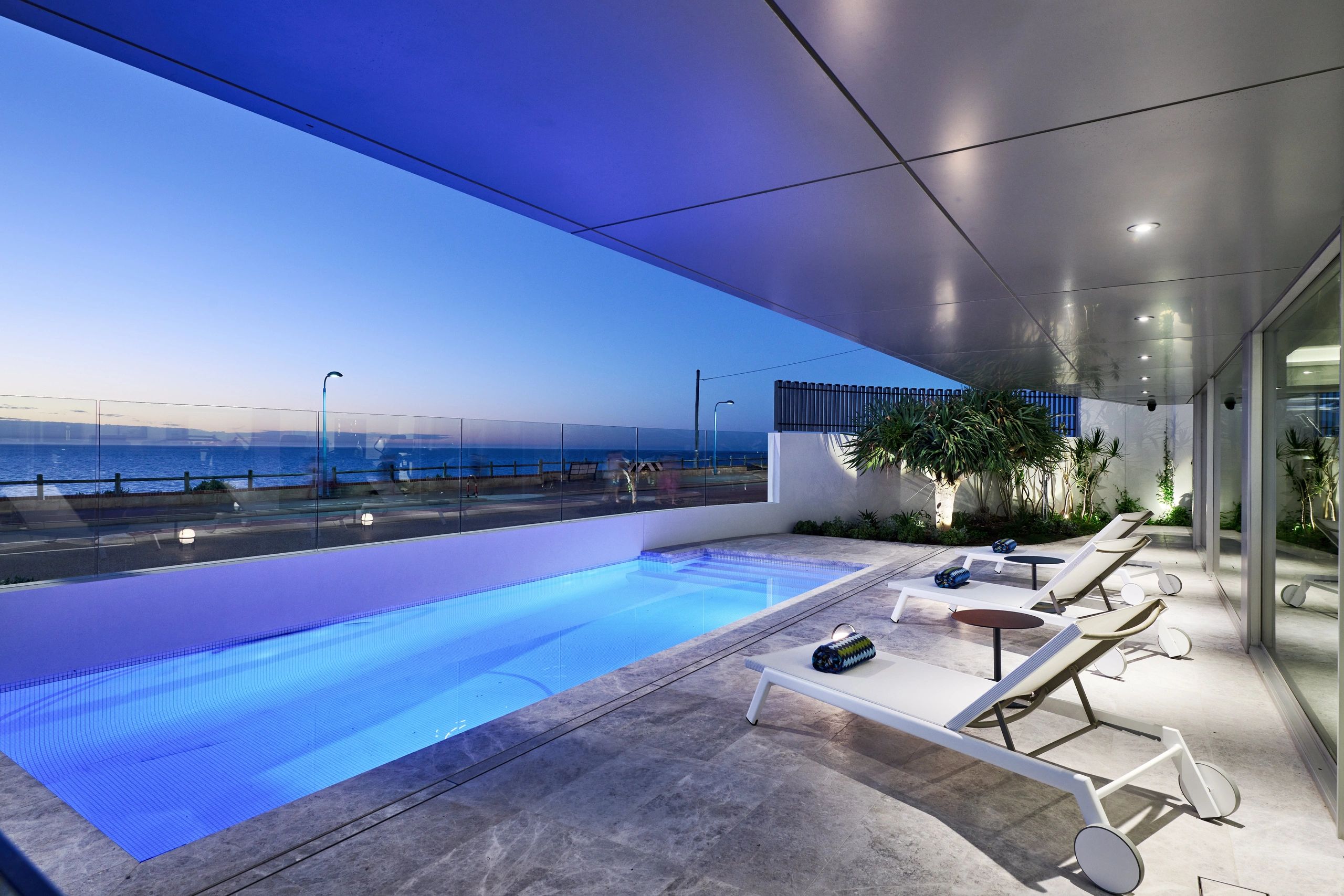 Luxury coastal pool with ocean views