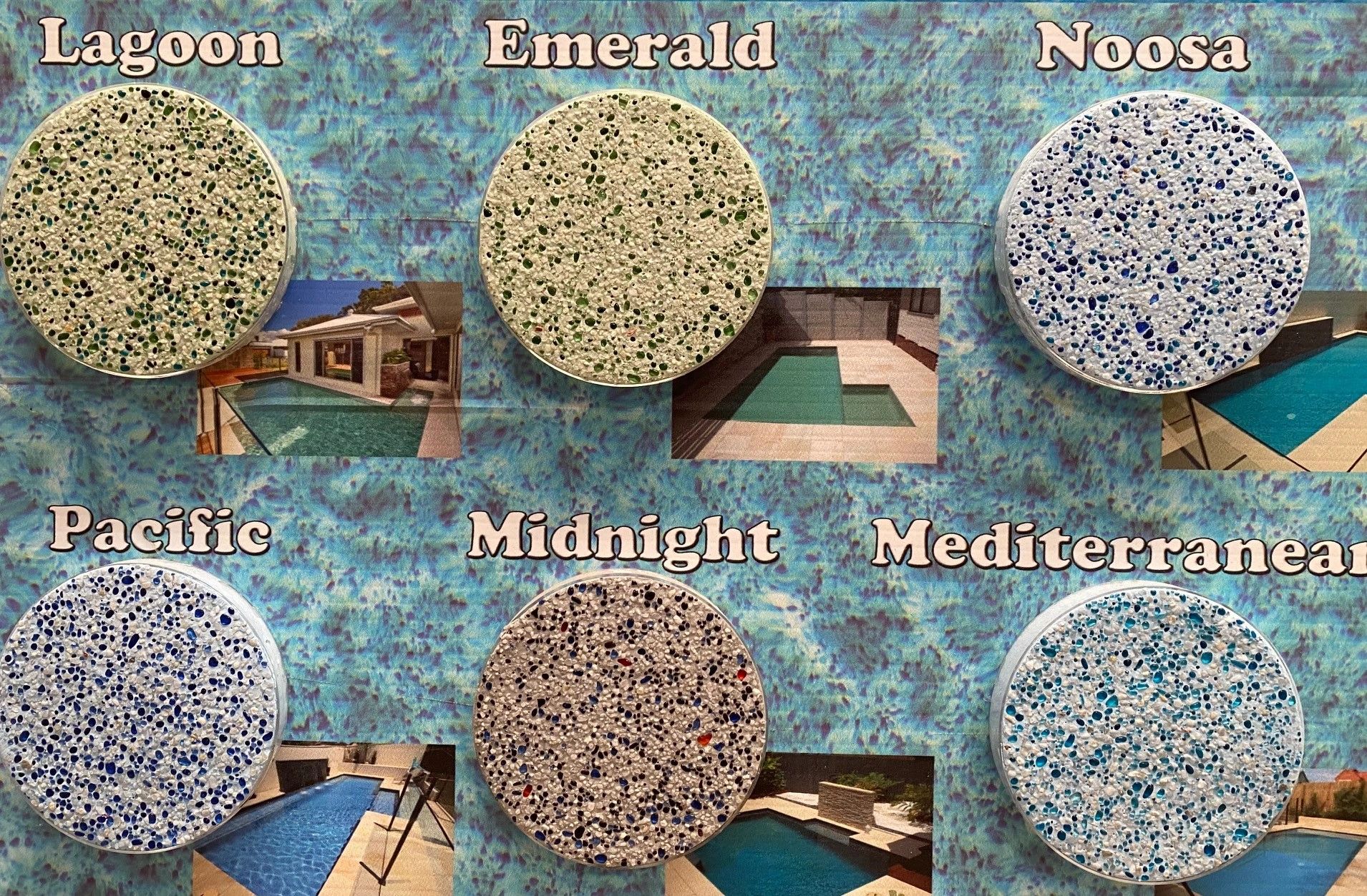 Pool plaster finish samples